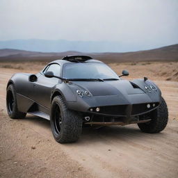 Pagani cars innovatively modified into off-road vehicles, equipped with strong tires, advanced suspension and protective bodywork for tackling rough terrain.