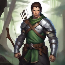 Create a detailed Dungeons & Dragons character portrait of a male archer