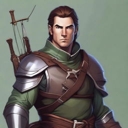 Create a detailed Dungeons & Dragons character portrait of a male archer