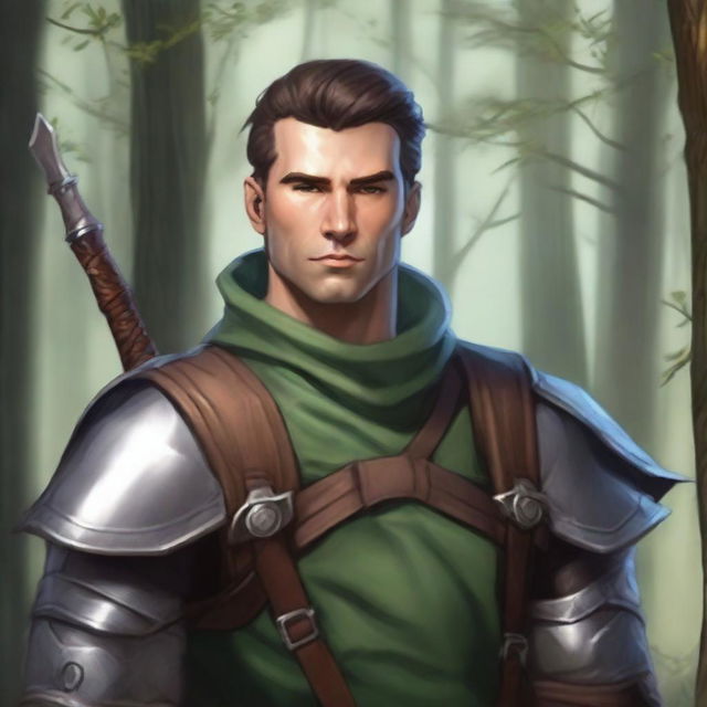 Create a detailed Dungeons & Dragons character portrait of a male medic archer