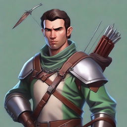 Create a detailed Dungeons & Dragons character portrait of a male medic archer