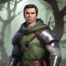 Create a detailed Dungeons & Dragons character portrait of a male medic archer