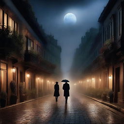 A mesmerizing image depicting a sultry night scene