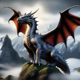 A realistic depiction of a dragon with its body forming the shape of the number 8