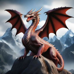 A realistic depiction of a dragon with its body forming the shape of the number 8