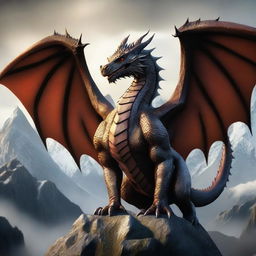 A realistic depiction of a dragon with its body forming the shape of the number 8