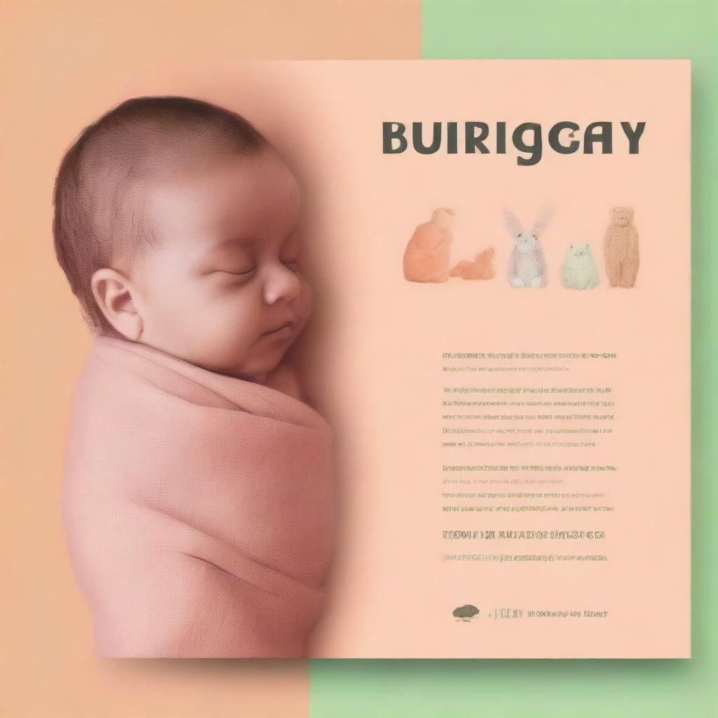 Create a book cover photo with a baby as the cover