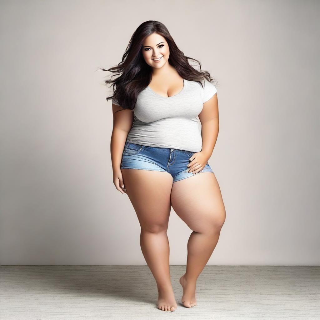 Create an image of a girl with a voluptuous figure