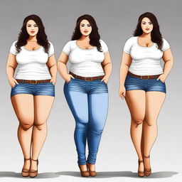 Create an image of a girl with a voluptuous figure