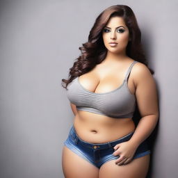 Create an image of a girl with a voluptuous figure