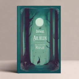 A captivating book cover featuring an enchanted forest with mystical creatures, a hidden path leading to a distant castle, and a sense of adventure and magic