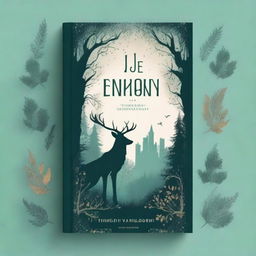 A captivating book cover featuring an enchanted forest with mystical creatures, a hidden path leading to a distant castle, and a sense of adventure and magic