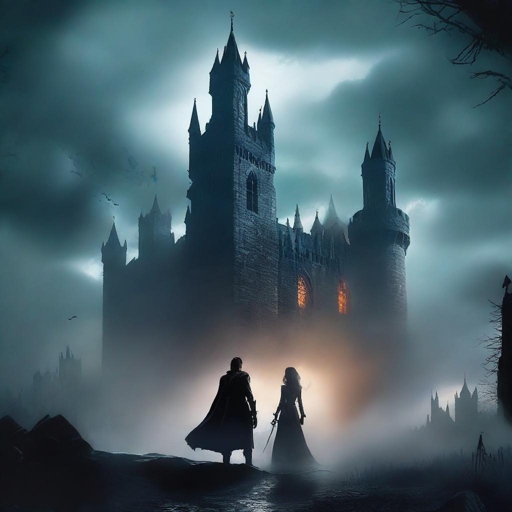 On the cover, a gothic and dark scene