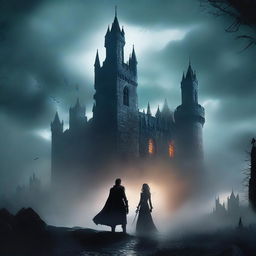 On the cover, a gothic and dark scene