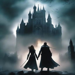 On the cover, a gothic and dark scene