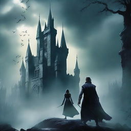 On the cover, a gothic and dark scene