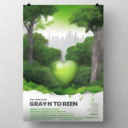 Create a movie poster titled 'From Gray to Green: The Resilient Heart of Region 10'