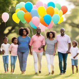 A heartwarming image of diverse families, celebrating the completion of their surrogacy journeys