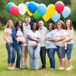 A heartwarming image of diverse white families, celebrating the completion of their surrogacy journeys