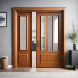 A variety of interior doors in different styles and materials, including wooden, glass, and metal doors