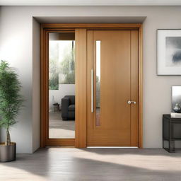 Interior doors for a modern home, designed to match existing windows