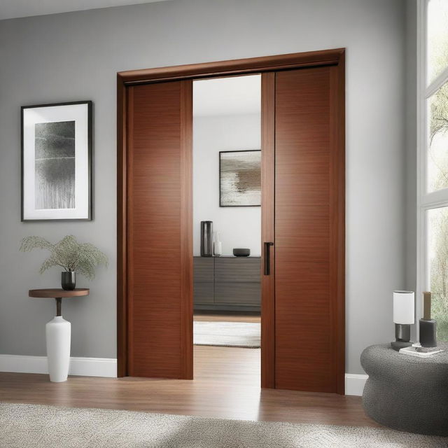 Interior doors for a modern home, designed to match existing windows