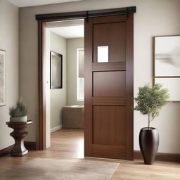 Show interior doors for a modern home, designed to match existing windows, but specifically made of wood