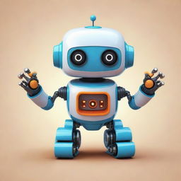 An adorable cartoon-style car robot ready for a competition, radiating an infectious energy that excites everyone around him.