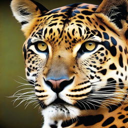 Create a detailed and high-resolution image focusing on the texture of a jaguar's fur