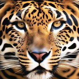 Create a detailed and high-resolution image focusing on the texture of a jaguar's fur