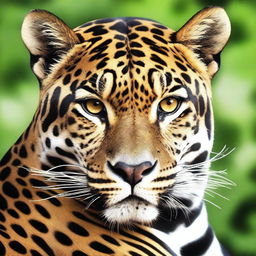 Create a detailed and high-resolution image focusing on the texture of a jaguar's fur