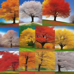 A beautiful photo of a year, capturing the essence of the seasons, with vibrant colors representing spring, summer, autumn, and winter