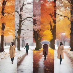 A beautiful photo capturing a woman's year, showing her journey through different seasons