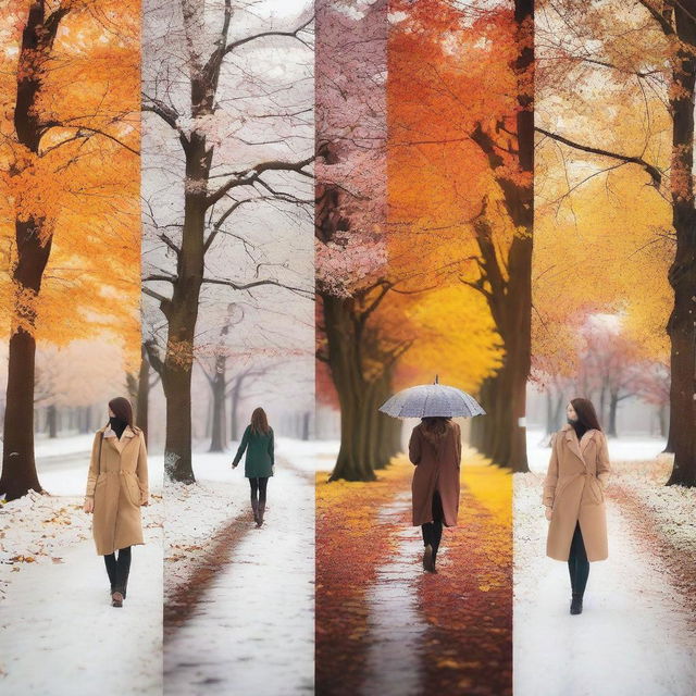 A beautiful photo capturing a woman's year, showing her journey through different seasons