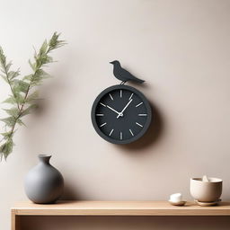 A modern cuckoo clock with a sleek and minimalist design