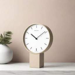 A modern pedestal clock with a sleek, contemporary design