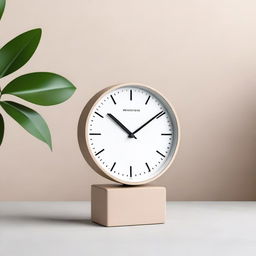 A modern pedestal clock with a sleek, contemporary design