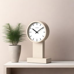 A modern pedestal clock with a sleek, contemporary design