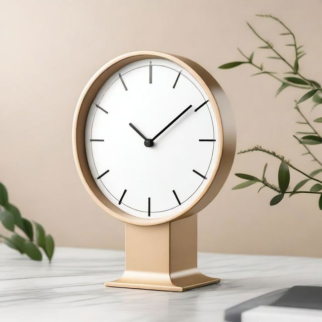 A modern pedestal clock with a sleek, contemporary design