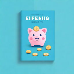 Create a personal finance book cover featuring a piggy bank with coins going into it