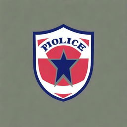 Design a 2D police logo that is simple yet authoritative, featuring a police officer as part of the design