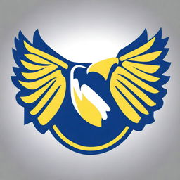 Create a 2D police logo featuring an eagle with its wings spread wide