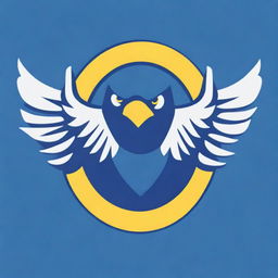 Create a 2D police logo featuring an eagle with its wings spread wide