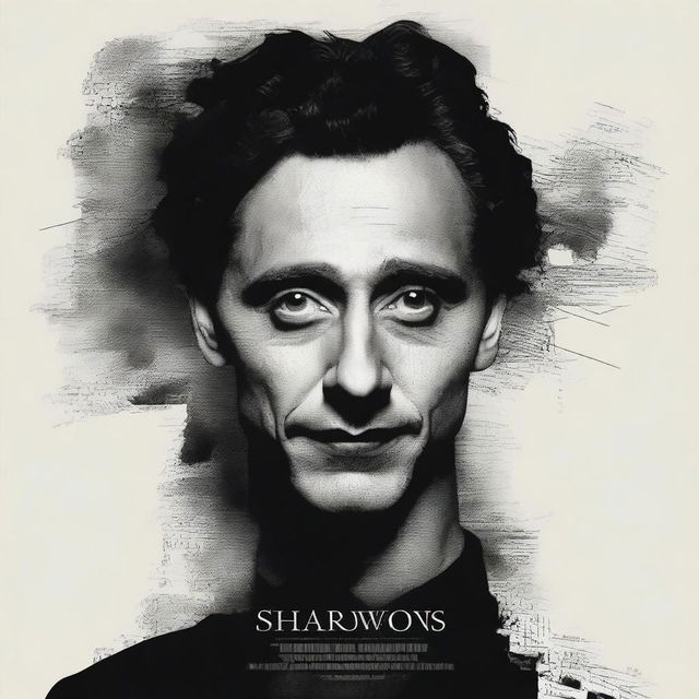 Create a movie poster for 'Shadow's Whisper' featuring the title, actors' names (Harris Dickinson, Tom Hiddleston, Ben Whishaw), and release date (October 15)