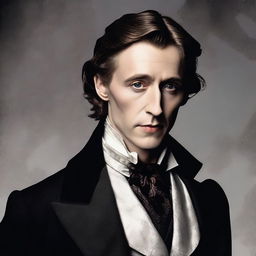 Create an image featuring Dorian Gray (Harris Dickinson) in a central and prominent position