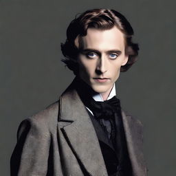 Create an image featuring Dorian Gray (Harris Dickinson) in a central and prominent position