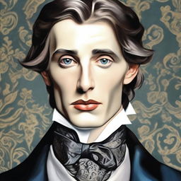 Illustrate the remarkable charm and beauty of Dorian Gray, focusing on Basil Hallward's portrait of him