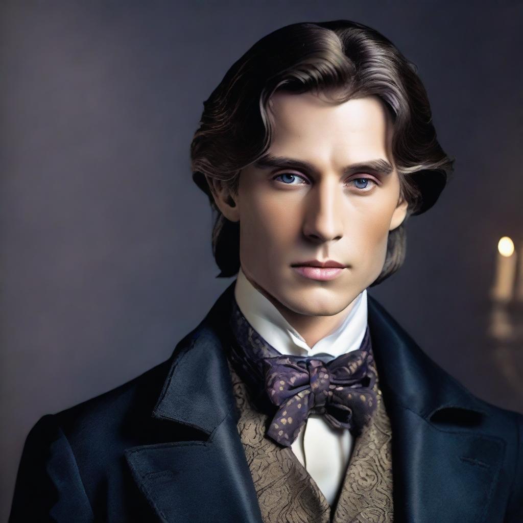 Create an image of Dorian Gray, a character known for his youthful and timeless appearance