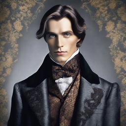 Create an image of Dorian Gray, a character known for his youthful and timeless appearance