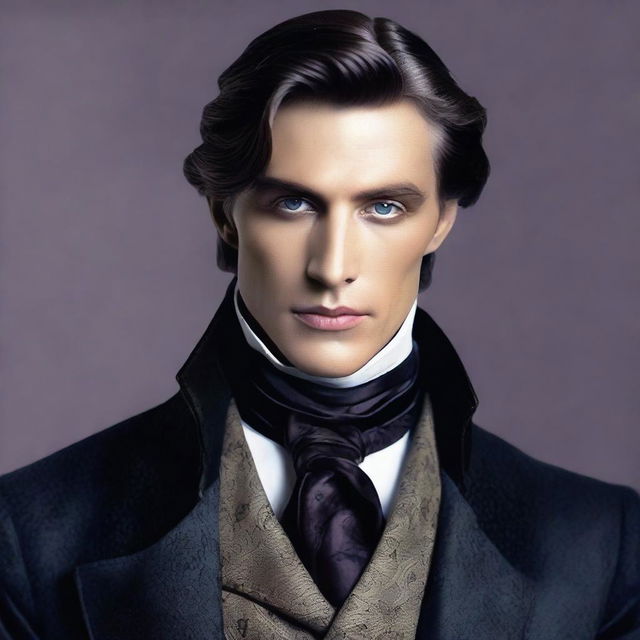 Create an image of Dorian Gray, a character known for his youthful and timeless appearance